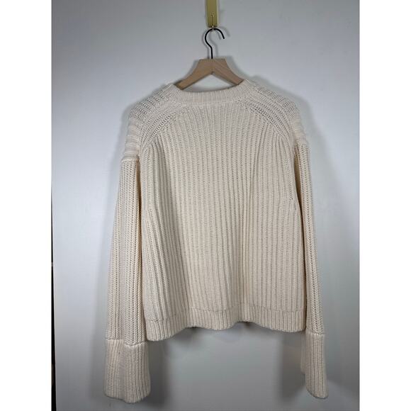 J.Crew Heritage Fisherman Cotton Fisherman Oversized Sweater - Cream XXL - Picture 7 of 9